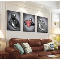 Décoration Murale Métal Couple S'embrassant - Motif Arbre De Vie Noir 32x32 Cm | Cadeau Romantique Mariage, Anniversaire