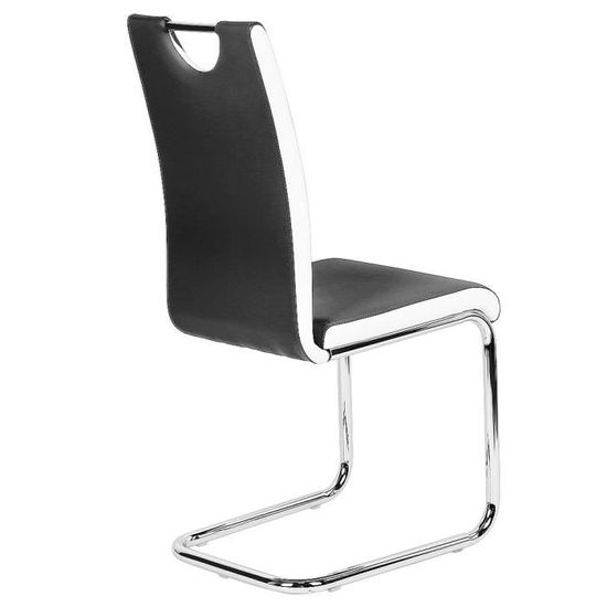 Chaises noires et blanches pied métal pour salle à manger - PIA