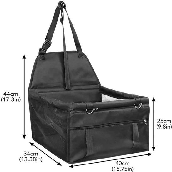 Siège Auto Pour Chien En Tissu Oxford 600D - Lavable, Imperméable, Avec Sangle Réglable - Taille A (40x37x21 Cm)