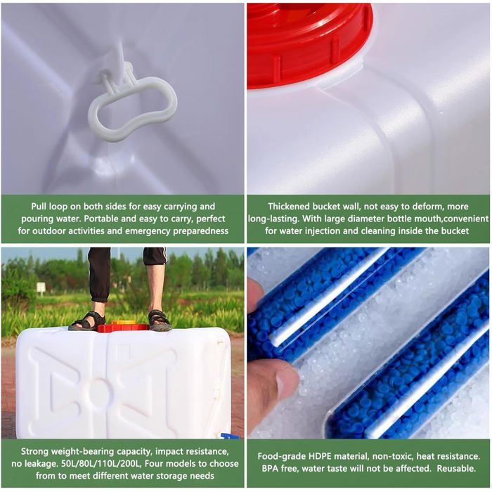 Bidon Eau Avec Robinet 5L Ou 8L - Jerrican Alimentaire Camping Randonnée Pêche Barbecue - Robinet Rotatif