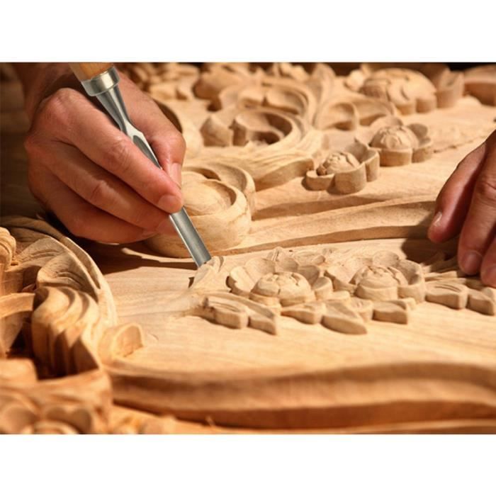 Outil sculpture bois, professional lot de ciseaux à bois, 12 pièces  ensemble de ciseaux à bois avec marteau, menuiserie couteau à - Cdiscount  Bricolage