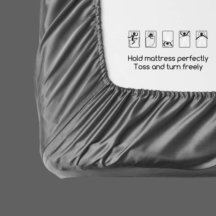 Lot De 5/6 Draps Housse 140×190/200 Cm Polycoton 57 Fils Anti-Plis – Bonnet 20-25 Cm, Repassage Facile