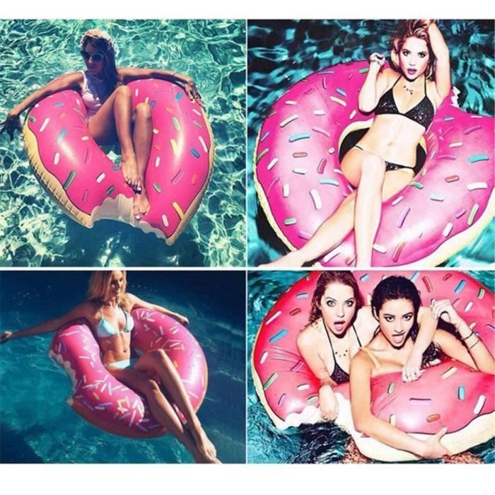 Bouée Gonflable Enfants & Adultes Rayée Rose Et Blanc – Anneau De Natation Épais 70 Cm Pour Piscine Plage Été Fun Et Sécurisé