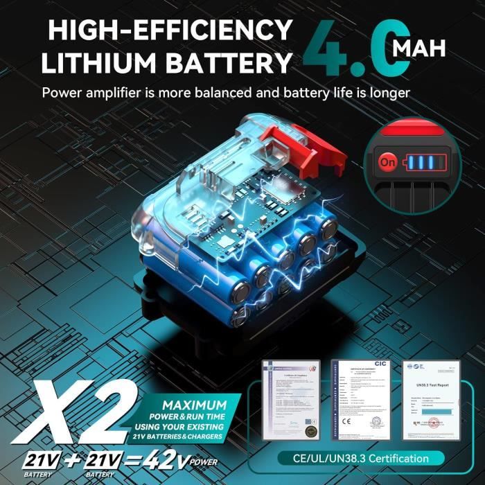 Tronçonneuse électrique Sans Fil 12 Pouces - 2 Batteries - Lubrification Auto - Moteur Sans Balais - Pour Jardin Et Bricolage
