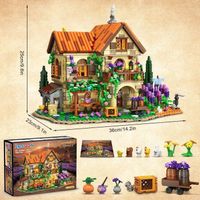 INSOON Kit de Construction d'École Magique avec Lumière, 3 Modes de Style, Grand Château avec Boutique de Potions, 1960 Pièces, Tour d'Horloge, Décor Maison, Cadeau de Pâques Adultes Enfants 12