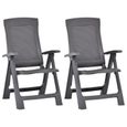 Chaises inclinables de jardin 2 x Chaises de jardin - Style Contemporain - Fauteuil de Jardin chaises de bistro - Plastique M🍦6792-0
