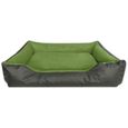 BedDog LUPI lit pour chien, Panier corbeille, coussin de chien [XXXL env. 150x110cm, GREEN-ROCK (gris/vert)]-0