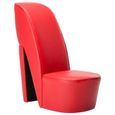♪2936 Chaise en forme de chaussure à talon Design & Chic - Fauteuil Relaxation haut Rouge Similicuir MEUBLE®-0