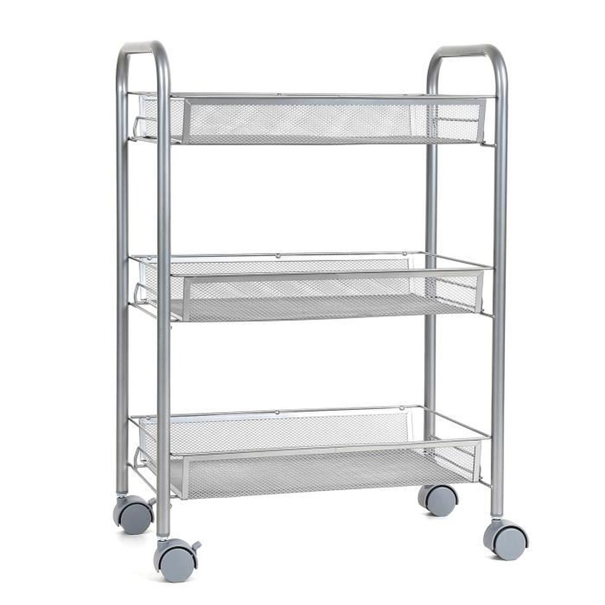 IBUYKE 3 étages Home Bar Service Car, Chariot de Rangement de Cuisine avec Roues, 30 x 40 x 84 cm, Maison, extérieur, Cuisine, Chambre à Coucher Rolling Mini Bar Car TMJ319B