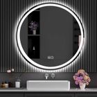Miroir Salle de Bain, Brillsten 80cm Rond Miroir de salle de bain à capteur LED, avec Bouton Tactile Intelligent, Facile à