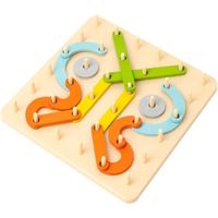 Montessori Pegboard Puzzle, Lettres en Bois Formes Couleurs Puzzle, Ensemble de Jouets éducatifs de Blocs Empilables Jouet 