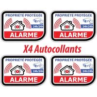 Sticker Alarme Vidéo-Surveillance Autocollant lot de 4 stickers logo 326 adhésif