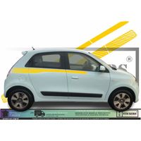 Renault twingo bandes latérales décoratives_2 - JAUNE - Kit Complet  - Tuning Sticker Autocollant Graphic Decals