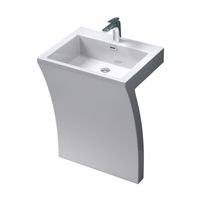 Mai & Mai Lave main évier vasque 58,5x48x82cm en résine de synthèse blanc rectangulaire lavabo avec trop-plein à poser au sol Col07
