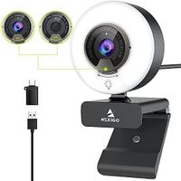 60FPS 1080P Webcam with Ring Light, Fast AutoFocus, Built in Privacy Cover, 2021 NexiGo N960E USB FHD Web Computer Camera