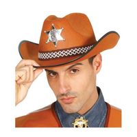 Chapeau de cowboy - Étoile Shérif - Marron - Adulte
