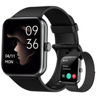 Blackview Montre Connectée Homme Femme avec Appels Bluetooth Assistant Vocal Sommeil Podomètre Smartwatch pour Android iOS Noir