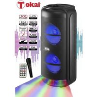 Enceinte karaoké TOKAI avec micro et jack guitare - USB - Radio FM - Micro SD