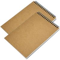 Pack de 2 Carnet croquis, 100 x feuilles blanches carnet à dessin de couverture kraft pour dessiner, gribouiller (A5)