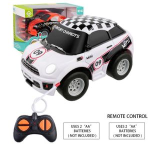 VEHICULE RADIOCOMMANDE 6148s-blanc - Mini voiture télécommandée de dessin animé, voitures mignonnes jouets pour tout-petits, voiture