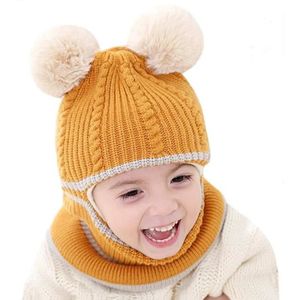 couleur Jaune 1-5 ans Cagoule en tricot à motif écouteurs pour bébé et  enfant, fille ou garçon,adorable couvre-chef chaud à doublure en velours,  idéal
