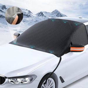 LULUETPUE Housse de pare-brise de voiture pour la glace et la neige,  couverture magnétique pour pare-brise de voiture, protection contre le gel