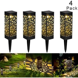 LAMPE DE JARDIN  2windeal® 4pcs Lampe Solaire de Jardin LED Lanterne étanche Borne d'Eclairage décoration patio cour