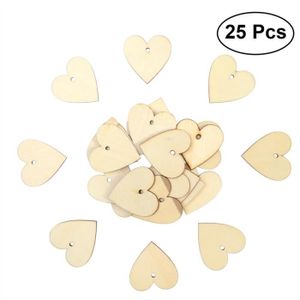 100 pcs en bois Love Coeur Table De Mariage Scatter Decor À faire soi-même Craft Tranches 1/" X 1.1/"