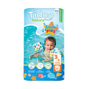 COUCHE Tidoo Swim & Play Couches de Bain Taille 3 12 couches jetables