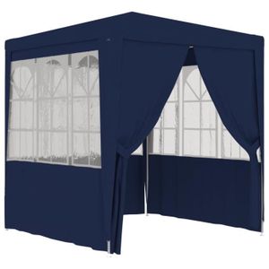 TONNELLE - BARNUM vidaXL Tente de réception avec parois latérales 2,5x2,5 m Bleu 90 g-m²