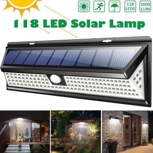 Lampe Solaire De Sécurité à Détecteur De Mouvement Spot Mural Extérieur Puissant Avec 3 Têtes,450 Lumen 