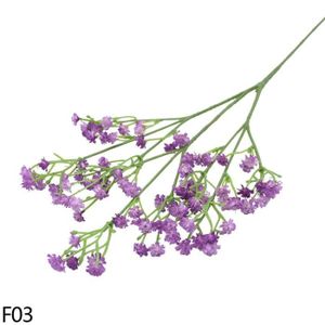 FLEUR ARTIFICIELLE 3 pièces - Fleur F03-Purple - Gypsophile artificiel en plastique,fausses fleurs blanches pour décorer la mais