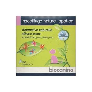 ANTIPARASITAIRE Biocanina Insectifuge Naturel Spot-On Chat 2 pipet