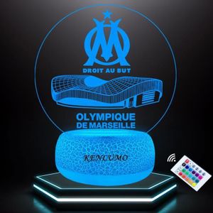 Lampe Football Olympique De Marseille, 3D Lampe LED, 16 Couleurs USB Rechargeable Cadeau Enfant Anniversaire Noel 98668002