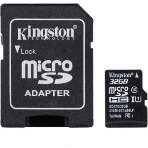 CARTE MÉMOIRE Carte Memoire Kingston Micro SD 32Go SDXC + 1 adap