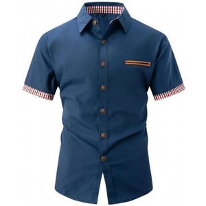 Chemise Simms Outpost Homme Taille L – Orange à Carreaux, Manches Courtes, Poche Brodée Poisson