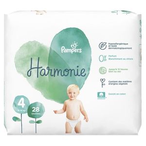 COUCHE Couches Pampers Harmonie - Taille 4 (9-14 kg) - 28