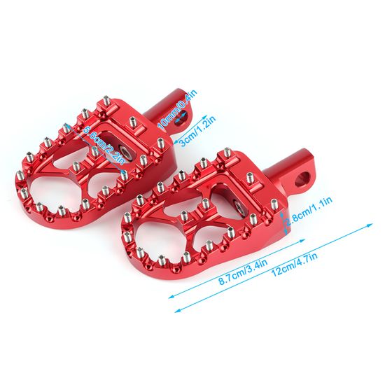 Lot De 2 Repose-pieds De Moto En Alliage D'aluminium Pour Repose-pieds De Moto (rouge