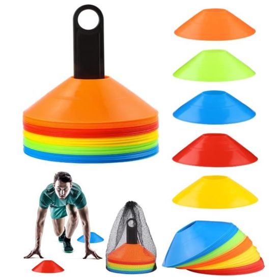 Lot De 10 Plots De Marquage Rhinos - Accessoires Entraînement Sport Avec Support, 4 Couleurs Disponibles