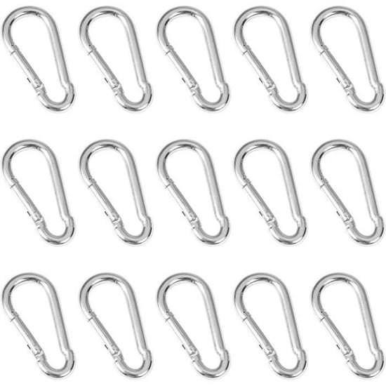 Lot De 15 Mousquetons Porte-clés En Forme D'étoile - Alliage (or, Argent, Noir) - Pour Camping, Randonnée, Organisation
