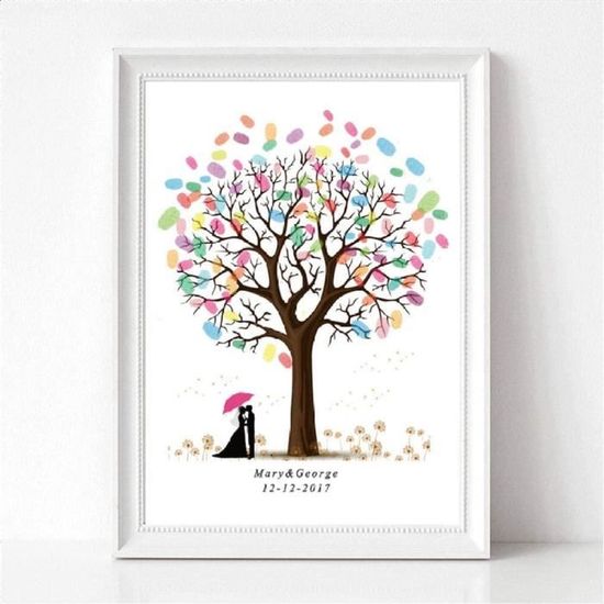Arbre à Empreintes Mariage Ou Anniversaire/A2 (42x59,4cm)/100-120 Empreintes - France