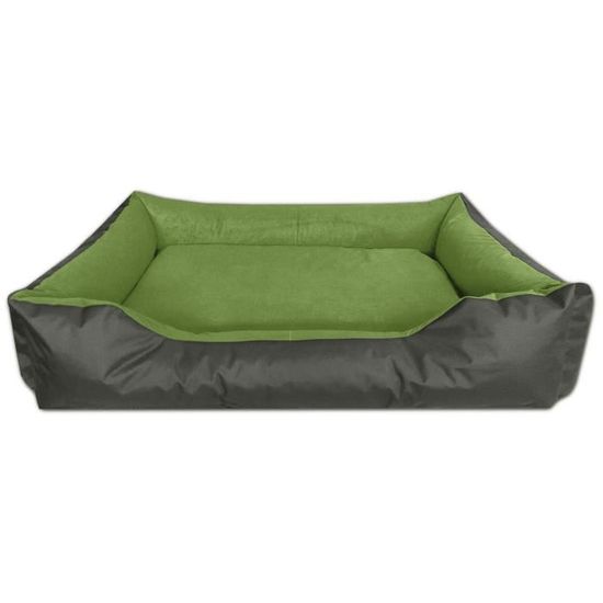 BedDog LUPI lit pour chien, Panier corbeille, coussin de chien [XXXL env. 150x110cm, GREEN-ROCK (gris/vert)]