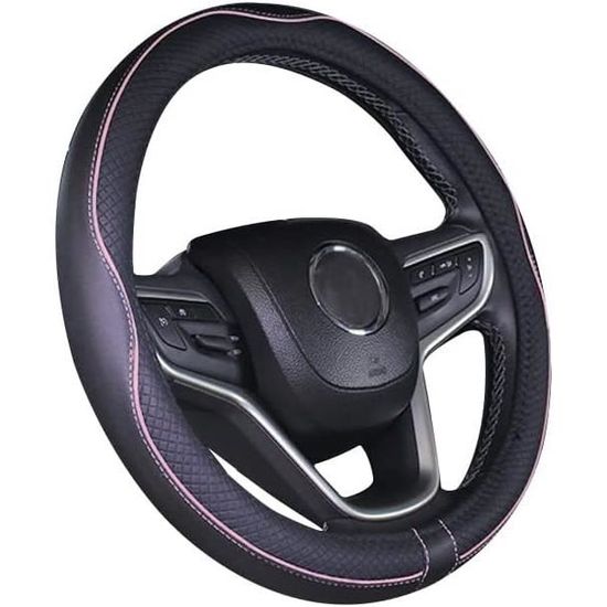 Couvre Volant Noir et Rouge pour Vhicule Protecteur de Volant en Cuir