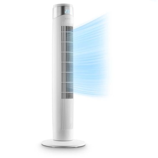 Ventilateur colonne - Klarstein Storm Tower - avec télécommande & mode oscillation 80° - 6 vitesses - Blanc