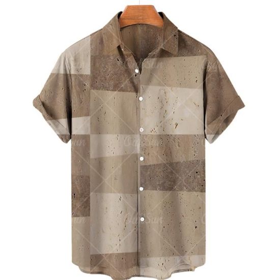 Chemise Homme Manches Courtes – Léger Et Respirant – Idéal été Et Plage – Coupe Décontractée – Plusieurs Coloris Et Tailles (du S Au XXXL)