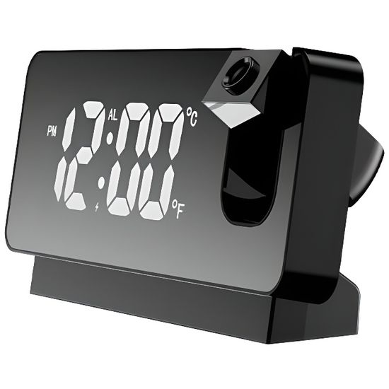 Réveil Projecteur LED MAGT – Heure Et Température – Projection Plafond/Mur – Fonction Vocale – Sieste 10min