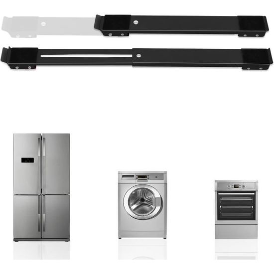 Base Mobile Pour Lave-Linge/Réfrigérateur - 2 Pièces | Charge 300kg | Roulettes Réglables 45-72cm | Transport Facile