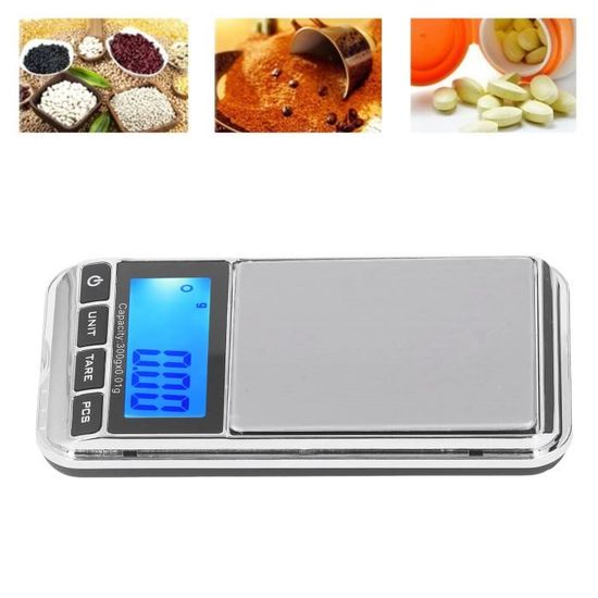 Balance Numérique Portable 500g Précision 0.1g - Pour Or, Bijoux, Café, Herbes - Écran LCD Rétroéclairé - 6 Unités De Mesure