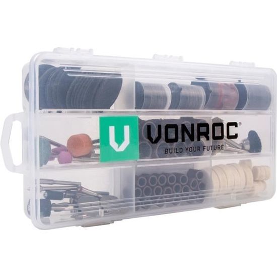 Set d'accessoires pour outil multifonction - 192 pièces - VONROC - Universel pour outils rotatifs multifonctions