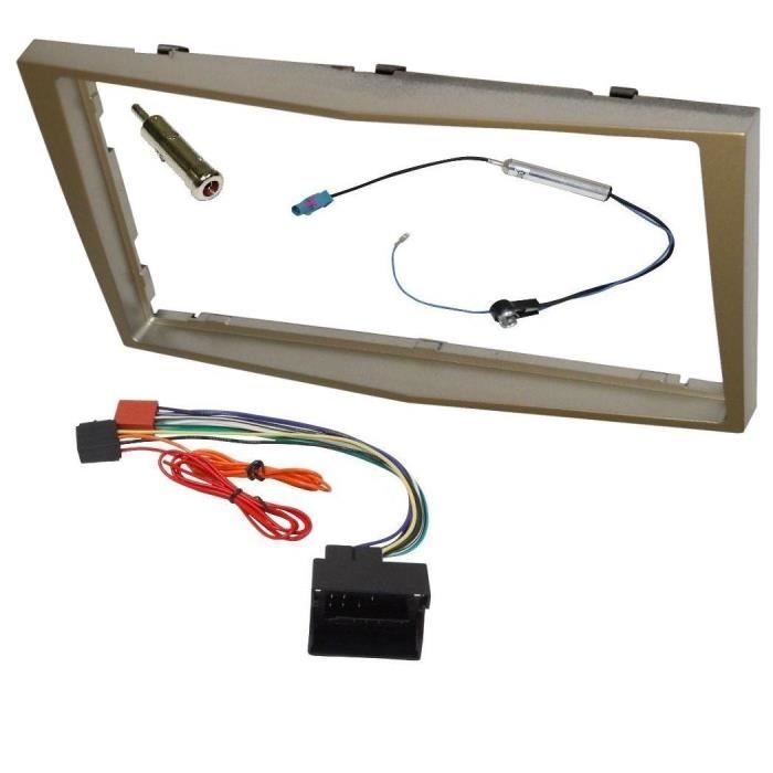 Kit Adaptateur Autoradio 2DIN beige Opel Astra H/ Twin Top/ Antara/ Corsa D/ Tigra/ Vivaro/ Zafira + ISO + FM